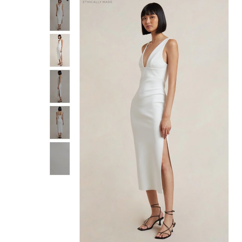 NWT!! Bec & Bridge Iris Midi Dress in Ivory, Size available in US 2 and US 8